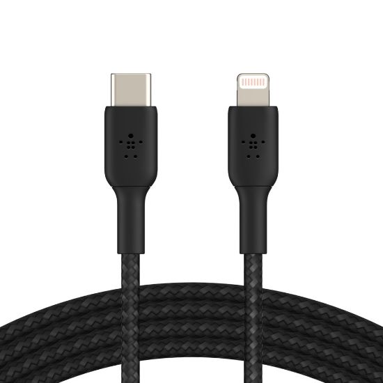 Picture of Belkin BoostCharge Braided Lightning to USB-C Cable (2M) - Black(CAA004bt2MBK), 480Mbps, 30K+ Bend,Apple iPhone/ iPad, MFI-Certified, 2 Years Warranty