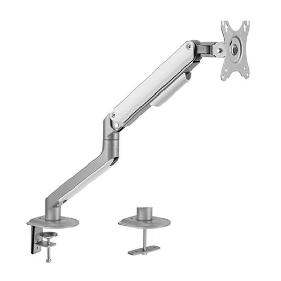 Picture of Brateck Single Monitor Economical Spring-Assisted Monitor Arm Fit Most 17'-32' Monitors, Up to 9kg per screen VESA 75x75/100x100 Matte Grey (LS)
