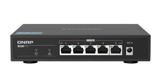 Picture of QNAP QSW-1105-5T 5 Port Gigabit Switch, Supports up to 2.5Gbe Connectivity, Plug and play