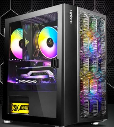 Picture of Antec NX200M RGB m-ATX, ITX Case, 3x RGB Fan. Large Mesh Front for excellent cooling, Side Window, Radiator 240mm. GPU 275mm