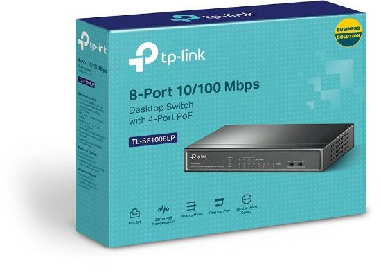 Picture of TP-Link TL-SF1008LP 8-Port 10/100Mbps Desktop Switch with 4-Port PoE, Up To 41W For all PoE Ports