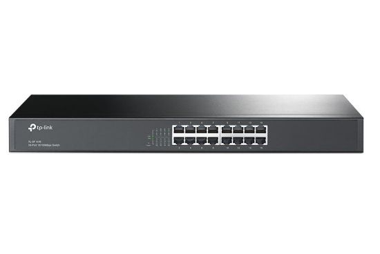Picture of TP-Link TL-SF1016 16-port 10/100M Switch, 16 10/100M RJ45 ports, 1U 19-inch rack-mountable steel case