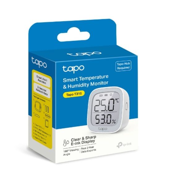 Picture of TP-Link Tapo Smart Temperature & Humidity Monitor, Real-Time & Accurate, E-ink Display, Free Data Storage & Visual Graphs,