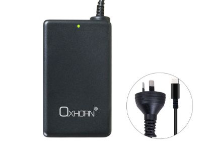 Picture of Oxhorn 65W AC Power Adapter USB-C Charger Power Delivery for Lenovo HP Dell Asus USB-C Laptop Tablet Mobile Built-in Power Supply Protection 2M Cable