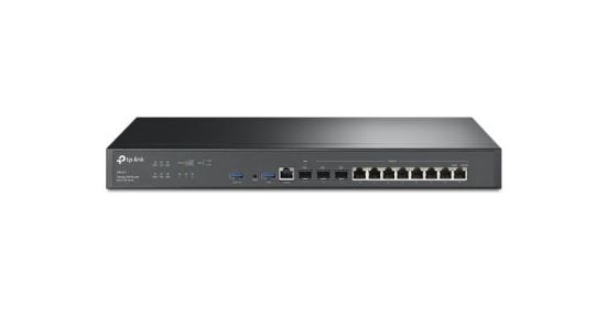 Picture of TP-Link ER8411 Omada VPN Router with 10G Ports , 1× 10G SFP+ WAN Port, 1× 10G SFP+ WAN/LAN Port,1× Gigabit SFP WAN/LAN Port, 8× Gigabit RJ45 WAN/LAN P