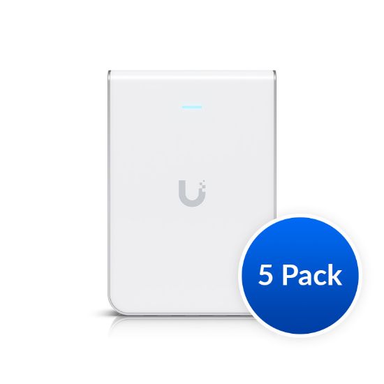 Picture of Ubiquiti UniFi Wi-Fi 6 In-Wall, U6-IW-5, *5 Pack* , Wall-mounted Access Point with a Built-in PoE Switch,115 m²  Coverage