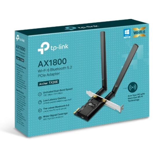 Picture of TP-Link Archer TX20E AX1800 Wi-Fi 6 Bluetooth 5.2 PCIe Adapter, 1201Mbps@5GHz, 574Mbps@2.4GHz