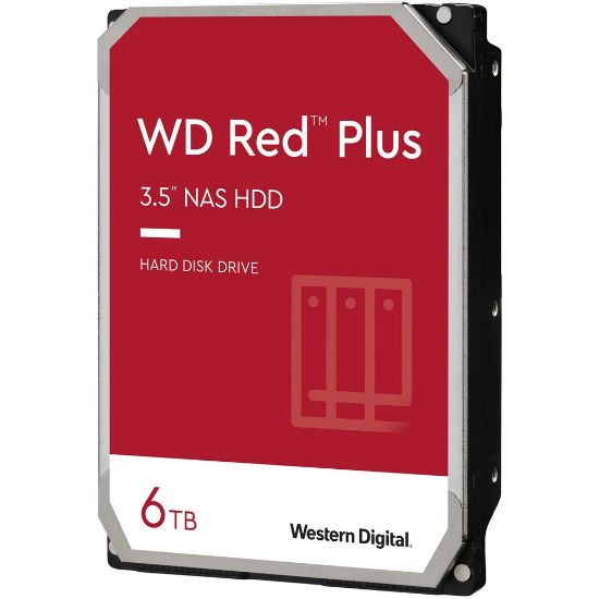 Picture of Western Digital WD Red Plus 6TB 3.5' NAS HDD SATA3 6Gb/s 5400RPM 256MB Cache CMR 24x7 8-bays NASware 3.0 CMR Tech 3yrs wty WD60EFPX