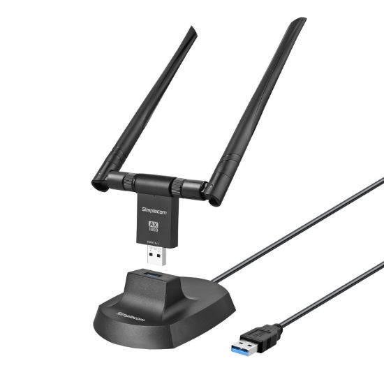 Picture of (LS)Simplecom NW811v2 AX1800 Dual Band WiFi 6 USB Adapter 802.11ax with 2x 5dBi High Gain Antennas