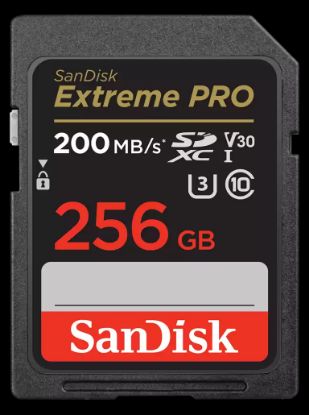 Picture of SanDisk 256GB Extreme PRO Memory Card 200MB/s Full HD & 4K UHD Class 30 Speed Shock Proof Temperature Proof Water Proof X-ray Proof Digital Camera