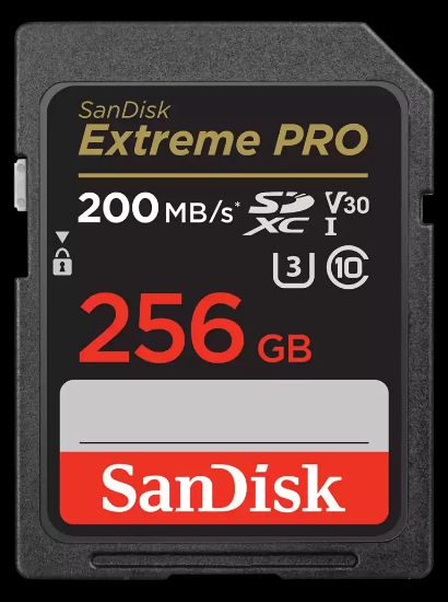 Picture of SanDisk 256GB Extreme PRO Memory Card 200MB/s Full HD & 4K UHD Class 30 Speed Shock Proof Temperature Proof Water Proof X-ray Proof Digital Camera