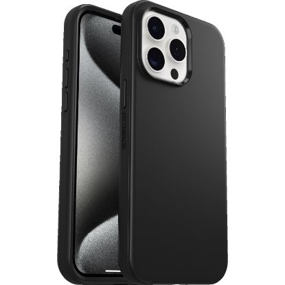 Picture of OtterBox Symmetry Apple iPhone 15 Pro Max (6.7') Case Black - (77-92631), Antimicrobial,DROP+ 3X Military Standard,Ultra-Sleek,7 Years Warranty
