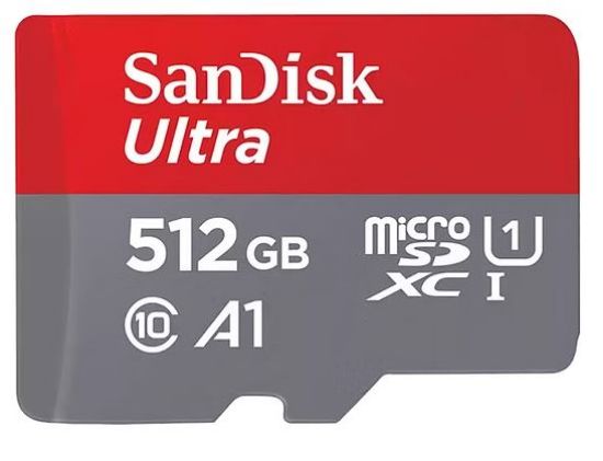 Picture of SanDisk 512GB Ultra MicroSDXC UHS-I Memory Card - 150MB/s -Capacity: 512GB - Compatibility: Compatible with microSDHC and microSDXC (SDSQUAC-512G-GN6)