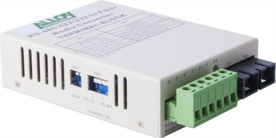 Picture of Alloy SCR460SC-4 RS-232/422/485 Serial Terminal to Single Mode Fibre Converter. Max. range 20Km