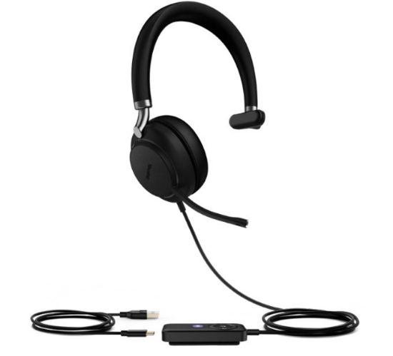 Picture of Yealink UH38 Mono Mode USB and Bluetooth Headset, USB-A,Teams Call Controller with Built-In Battery Dual Noise-Canceling Mics, Busy Light, Teams EOL