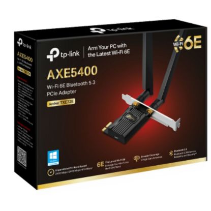 Picture of TP-Link Archer TXE72E AXE5400 Wi-Fi 6E Bluetooth 5.3 PCIe Adapter , 2402 Mbps at 6 GHz + 2402 Mbps at 5 GHz + 574 Mbps at 2.4 GHz