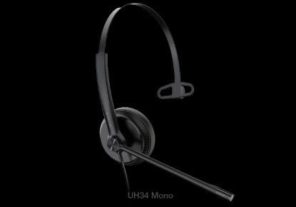 Picture of Yealink UH34 Mono Teams USB Headset, Lightweight, All Day Wearing Comfort, Ear Wideband Noise Cancelling Microphone, Leather Ear Cushions, USB-A