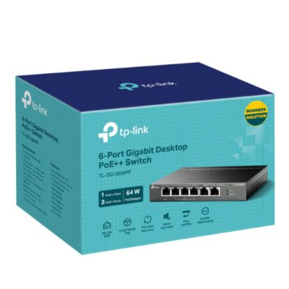 Picture of TP-Link TL-SG1006PP 6-Port Gigabit Desktop Switch with 3-Port PoE+ and 1-Port PoE++ , 6× 10/100/1000 Mbps RJ45 ports