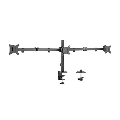Picture of Brateck Triple-Monitor Steel Articulating Monitor Mount Fit Most 17'-27' Monitor Weight Capacity (per screen):7kg, VESA: 75x75,100x100(Black)