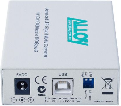 Picture of Alloy GCR2000ST 10/100/1000Base-T to Gigabit Fibre (ST) Converter with LFP via FEF or FM. 220m or 550m