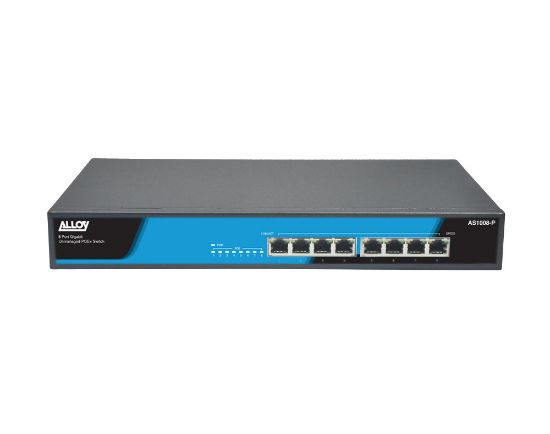 Picture of Alloy AS1008-P  8 Port Unmanaged Gigabit 802.3at PoE Switch, 150 Watts