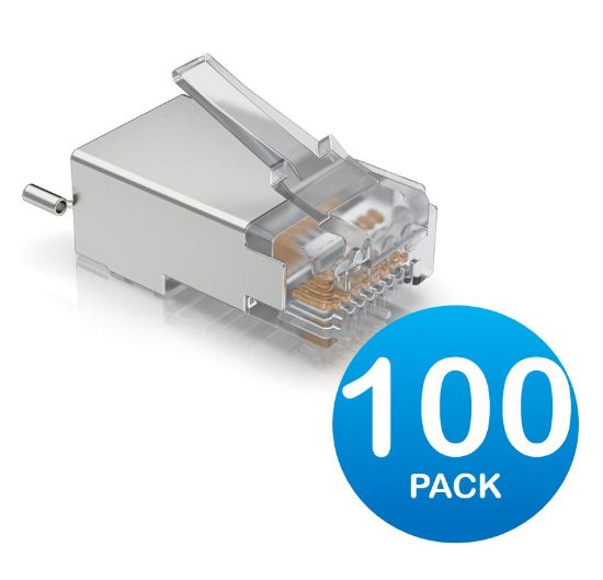Picture of Ubiquiti UISP Surge Protection Connector SHD, 100 Pack, Sheilded Cable RJ45 Connector, Replaces TC-Con