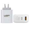 Picture of USP Dual Port PD 65W GaN Fast Wall Charger USB-C + USB-A for Phone Laptop, Intelligent,Travel Ready,PPS Technology