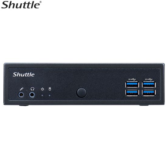 Picture of Shuttle DL30N Slim Mini PC 1L Barebone - Intel Processor N100, Fan-less, LAN, RS232/RS422/RS485, HDMI, DP, VGA, Vesa Mount, 65W Adapter