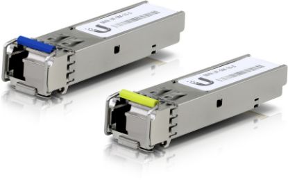 Picture of Ubiquiti UFiber1 Gbps Bidirectional Single-Mode SFP Module, 2-Pack, Up 3km Distance, Simplex LC Connector, No Fiber Cable