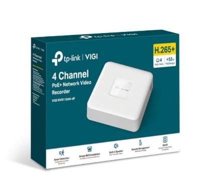Picture of TP-Link VIGI NVR1104H-4P 4 Channel PoE+ Network Video Recorder, 24/7 Continuous Recording, 4K HDMI Video Output & 16MP Decoding (HDD Not Included)
