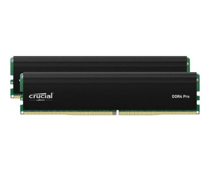 Picture of Crucial Pro 32GB (2x16GB) DDR4 UDIMM 3200MHz CL22 Black Heat Spreader Support Intel XMP AMD Ryzen for Desktop PC Gaming Memory