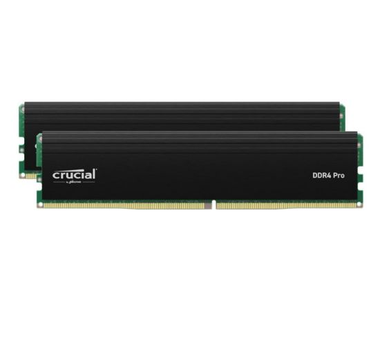 Picture of Crucial Pro 32GB (2x16GB) DDR4 UDIMM 3200MHz CL22 Black Heat Spreader Support Intel XMP AMD Ryzen for Desktop PC Gaming Memory