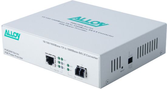 Picture of Alloy POE2000LC.10 10/100/1000Base-T PoE RJ-45 to 1000Base-LX SingleMode (LC). Wavelength: 1310nm. Max. range 10Km (EOL)