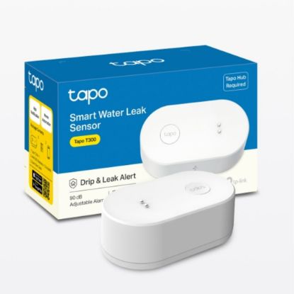 Picture of TP-Link Tapo T300 Smart Water Leak Sensor, 90 dB Dripping & Leaking Alarm, IP66 Waterproof, Hub Supported