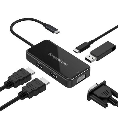 Picture of Simplecom DA451 5-in-1 USB-C Multiport Adapter MST Hub with VGA and Dual HDMI