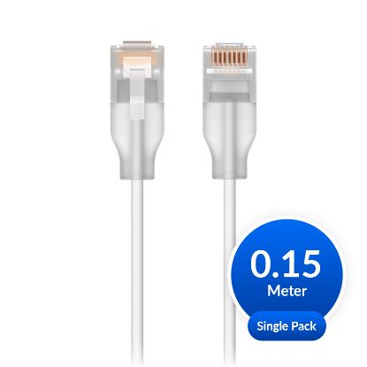 Picture of Ubiquiti UniFi Etherlighting Patch Cable, Single Unit, Indoor, Length 0.15m, White/Translucent