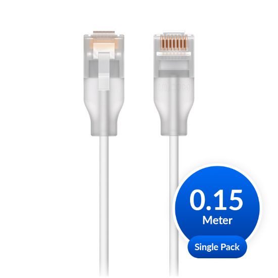 Picture of Ubiquiti UniFi Etherlighting Patch Cable, Single Unit, Indoor, Length 0.15m, White/Translucent