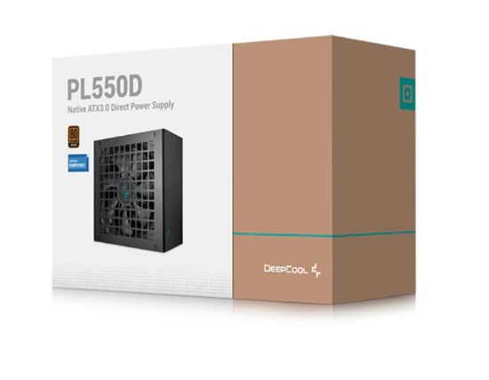 Picture of DeepCool PL550D 550W 80+ Bronze Certified Non-Modular ATX Power Supply(Direct Cable), 120mm Fan, DC to DC, ATX3.1, 100,000 MTBF, 85% Efficiency