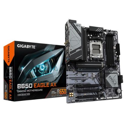 Picture of Gigabyte B650 EAGLE AX, AM5, 4 x DDR5 up to 256 GB,  1 x HDMI port, 4x PCI Express x16, 3x  M.2. 4x USB 3.2
