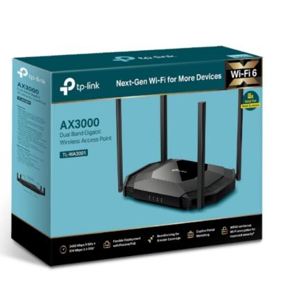 Picture of TP-Link TL-WA3001 AX3000 Gigabit Wi-Fi 6 Access Point, 3000 Mbps Dual Band WiFi , Passive PoE, Multiple Operation Modes