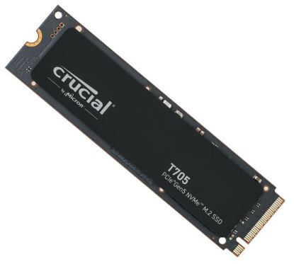 Picture of Crucial T705 4TB Gen5 NVMe SSD - 14100/12600 MB/s R/W 2400TBW 1500K IOPs 1.5M hrs MTTF DirectStorage for Intel 14th Gen & AMD Ryzen 7000