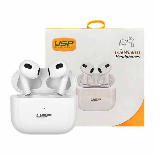 Picture of USP True Wireless Earphones/Headphones White BT241 - Smart Touch Controls, Noise Isolation, Ergonomic Fit, Bluetooth v5.0, Stable & Lightweight