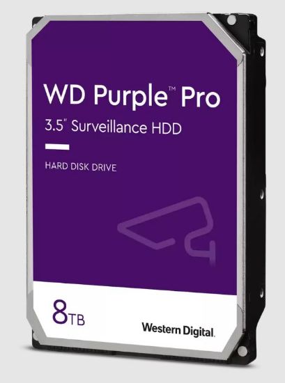 Picture of Western Digital WD Purple Pro 8TB 3.5' Surveillance HDD 7200RPM 256MB SATA3 245MB/s 550TBW 24x7 64 Cameras AV NVR DVR 2.5mil MTBF