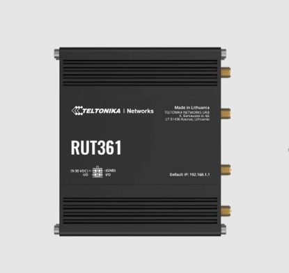 Picture of Teltonika RUT361 Industrial Cellular Router, Compact and Powerful Industrial 4G LTE Cat 6 Router/Firewall, Rugged Aluminium Housing, PSU included