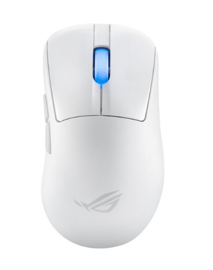 Picture of ASUS ROG KERIS II Ace Wireless Ergonomic Lightweight Gaming Mouse, 42,000-dpi ROG AimPoint Pro Optical Sensor (Moonlight White)