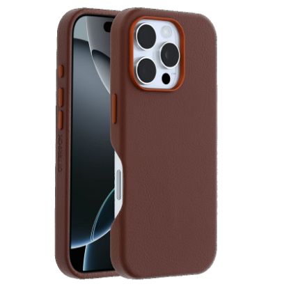 Picture of OtterBox Symmetry MagSafe Cactus Leather Apple iPhone 16 Pro Max (6.9') Case Brown - (77-96337),DROP+ 3X Military Standard, 7 Years Warranty