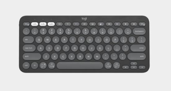 Picture of Logitech PEBBLE KEYS 2 K380S Slim, minimalist Bluetooth® Wireless Keyboard with customizable keys (Graphite)