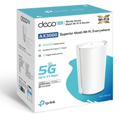 Picture of TP-Link Deco X50-5G(1-pack) 5G AX3000 Whole Home Mesh WiFi 6 Gateway, 574 Mbps at 2.4 GHz + 2402 Mbps at 5 GHz, 5G 3.4Gbps/900Mbps, 4G+ Cat19 1.6Gbps/