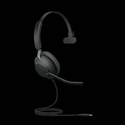 Picture of Jabra Evolve2 40 SE Wired USB-C UC Mono Headset, 360° BusyLight, Noise Isolationg Ear Cushions, 2Yr Warranty, Plug-and-play, 3-Microphone Technology