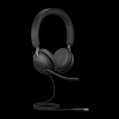 Picture of Jabra Evolve2 40 SE Wired USB-A MS Stereo Headset, 360° BusyLight, Noise Isolationg Ear Cushions, 2Yr Warranty, Plug-and-play, 3-Microphone Technology